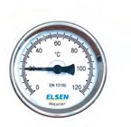 Термометр биметаллический D63, 1/2” Н, осевой, шток 50 мм, диаметр штока 9 мм